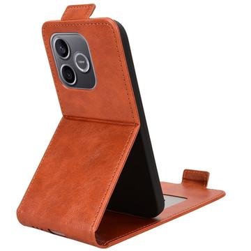 Honor 600 Lite lodret flip-etui med stativ - Brun