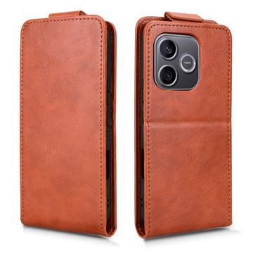 Honor 600 Lite lodret flip-etui med stativ - Brun