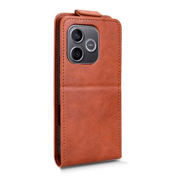 Honor 600 Lite lodret flip-etui med stativ - Brun