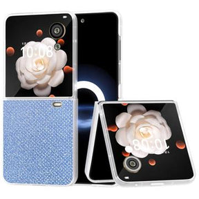 Honor Magic V Flip Rhinestone Tekstur Hybrid Cover - Blå