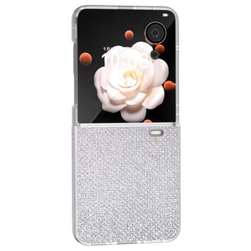 Honor Magic V Flip Rhinestone Tekstur Hybrid Cover - Sølv