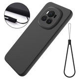 Honor Magic6 Liquid Silikone Cover med Strop - Sort