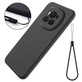 Honor Magic6 Liquid Silikone Cover med Strop - Sort