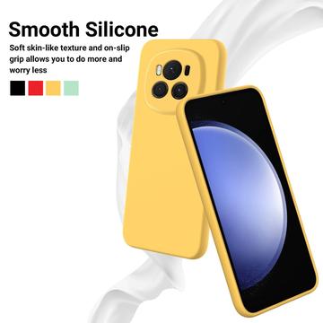 Honor Magic6 Liquid Silikone Cover med Strop - Gul