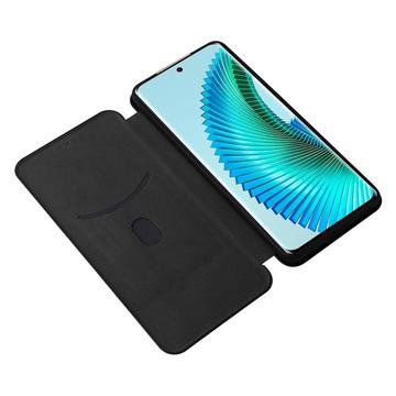 Honor Magic6 Lite/X9b Flip Cover - Karbonfiber - Sort
