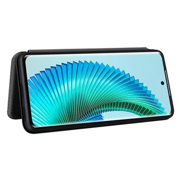 Honor Magic6 Lite/X9b Flip Cover - Karbonfiber - Sort