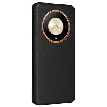 Honor Magic6 Lite/X9b Flip Cover - Karbonfiber - Sort