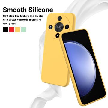 Honor Magic6 Lite Liquid Silikone Cover med Strop - Gul