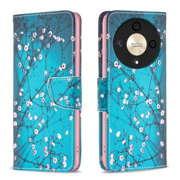 Honor Magic6 Lite/X9b Wonder Series Pung - Hvid Blomster