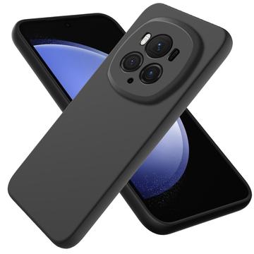 Honor Magic6 Pro Liquid Silikone Cover med Strop - Sort