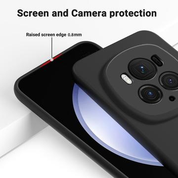 Honor Magic6 Pro Liquid Silikone Cover med Strop - Sort