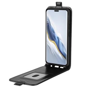Honor Magic6 Pro Vertikal Flip Taske med Kortholder - Sort