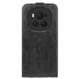 Honor Magic6 Pro Vertikal Flip Taske med Kortholder - Sort