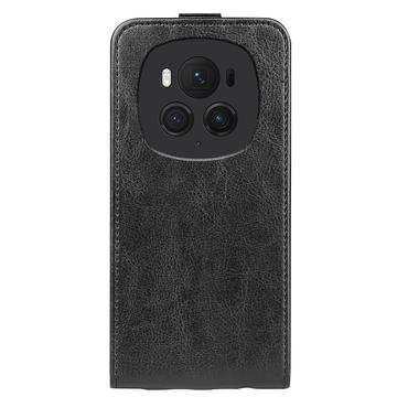Honor Magic6 Pro Vertikal Flip Taske med Kortholder - Sort