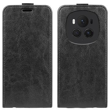 Honor Magic6 Pro Vertikal Flip Taske med Kortholder - Sort