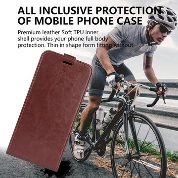 Honor Magic6 Pro Vertikal Flip Taske med Kortholder - Brun