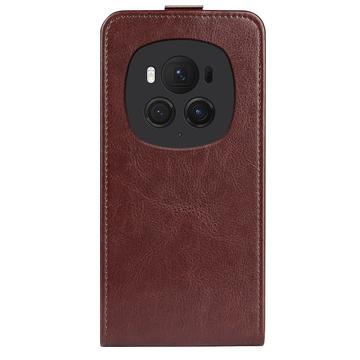 Honor Magic6 Pro Vertikal Flip Taske med Kortholder - Brun