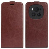 Honor Magic6 Pro Vertikal Flip Taske med Kortholder - Brun