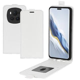Honor Magic6 Pro Vertikal Flip Taske med Kortholder - Hvid
