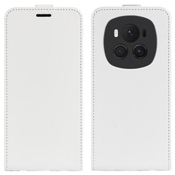 Honor Magic6 Pro Vertikal Flip Taske med Kortholder - Hvid