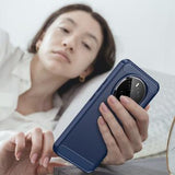 Honor Magic7 Børstet TPU Cover - Karbonfiber - Blå