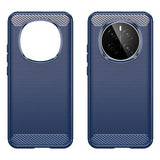 Honor Magic7 Børstet TPU Cover - Karbonfiber - Blå