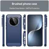 Honor Magic7 Børstet TPU Cover - Karbonfiber - Blå