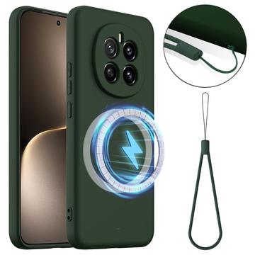 Honor Magic7 Liquid Silikone Cover - MagSafe Kompatibel - Mørkegrøn