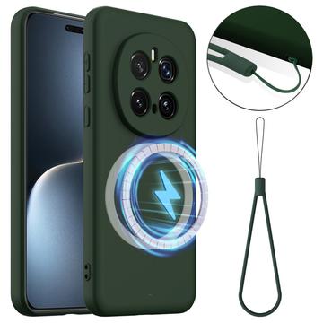Honor Magic7 Pro Liquid Silikone Cover - MagSafe Kompatibel - Mørkegrøn