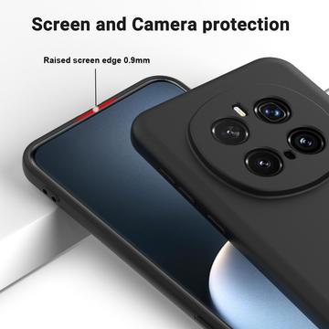 Honor Magic7 Pro Flydende silikone cover med håndrem - sort
