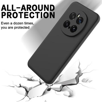 Honor Magic7 Pro Flydende silikone cover med håndrem - sort