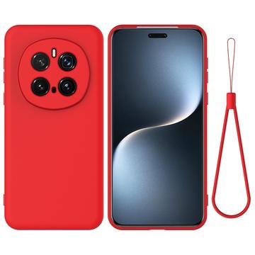 Honor Magic7 Pro Flydende silikone cover med håndrem - rød