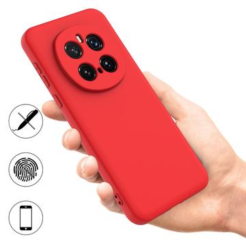 Honor Magic7 Pro Flydende silikone cover med håndrem - rød
