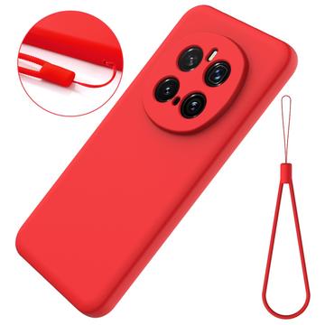 Honor Magic7 Pro Flydende silikone cover med håndrem - rød