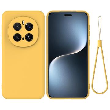Honor Magic7 Pro Flydende silikone cover med håndrem - gul