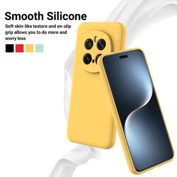 Honor Magic7 Pro Flydende silikone cover med håndrem - gul