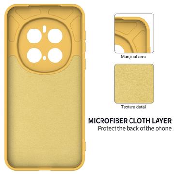 Honor Magic7 Pro Flydende silikone cover med håndrem - gul