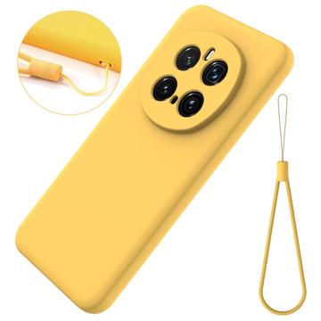 Honor Magic7 Pro Flydende silikone cover med håndrem - gul