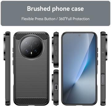 Honor Magic8 Børstet TPU Cover - Karbonfiber - Sort
