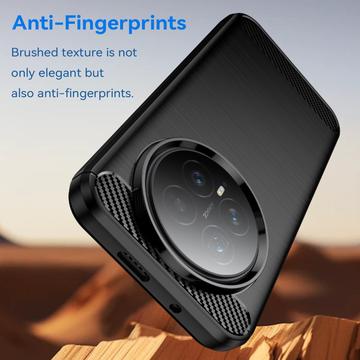 Honor Magic8 Børstet TPU Cover - Karbonfiber - Sort