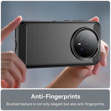 Honor Magic8 Børstet TPU Cover - Karbonfiber - Sort