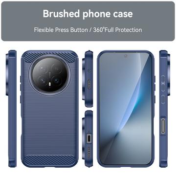 Honor Magic8 Børstet TPU Cover - Karbonfiber - blå
