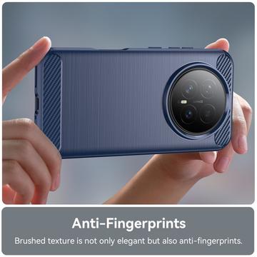 Honor Magic8 Børstet TPU Cover - Karbonfiber - blå