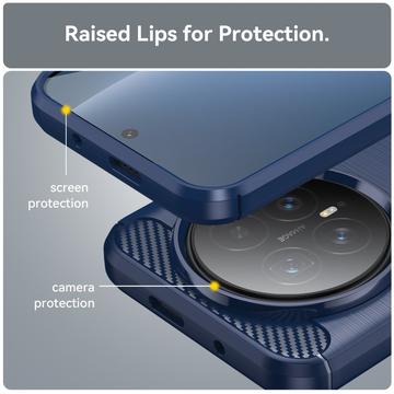 Honor Magic8 Børstet TPU Cover - Karbonfiber - blå