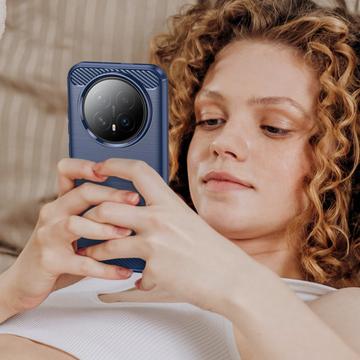 Honor Magic8 Børstet TPU Cover - Karbonfiber - blå