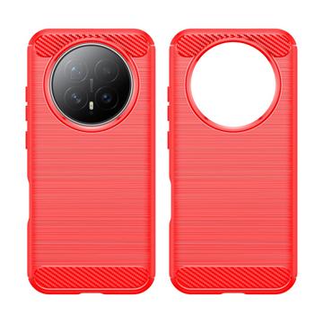 Honor Magic8 Børstet TPU Cover - Karbonfiber - rød