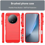 Honor Magic8 Børstet TPU Cover - Karbonfiber - rød