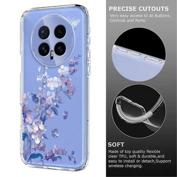Honor Magic8 TPU-cover med blomstermønster - Lilla