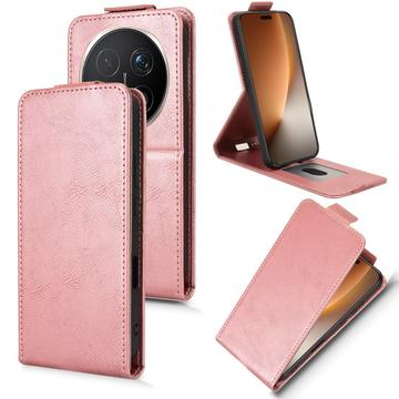 Honor Magic8 Pro lodret flip-etui med stativ - rosaguld