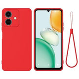 Honor Play10 Flydende silikone cover med håndrem - rød